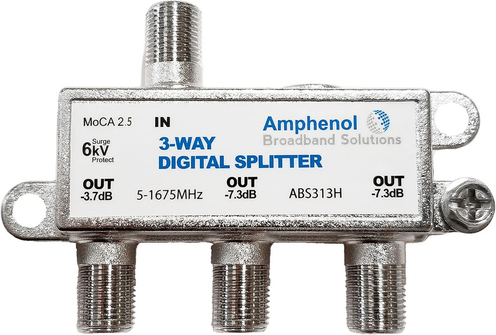 3-Way Digital Coaxial Splitter Moca 2.5 ABS313H