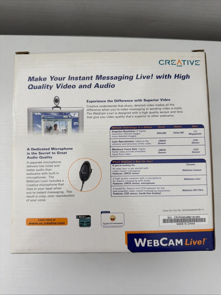 Creative Live! WebCam for Windows XP & Me