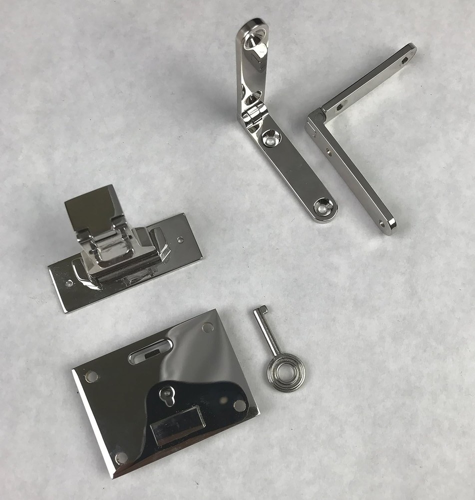 Set of 5 Premium Italian Box Lock & Hinge Sets – Silver Plated - Solid Brass