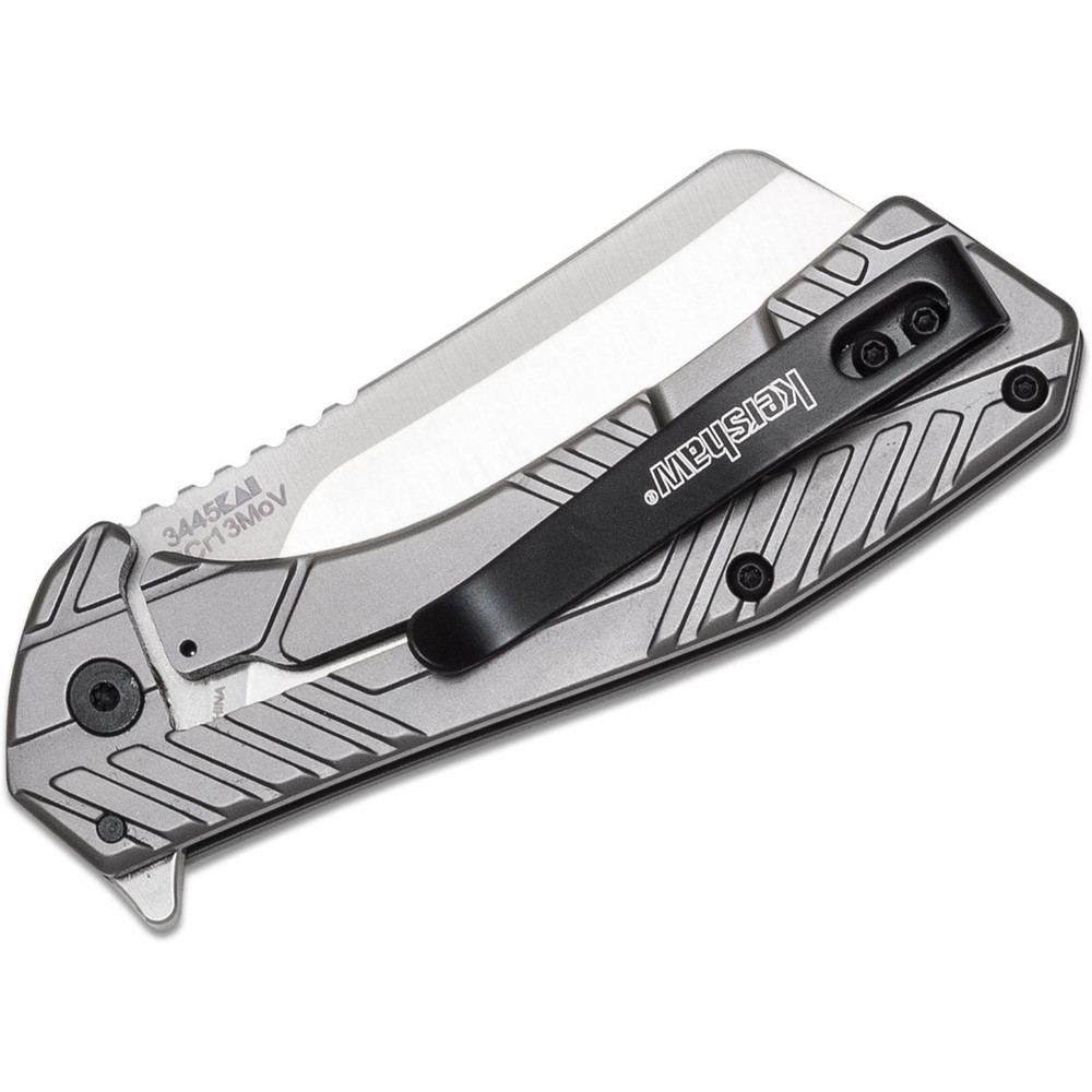 Kershaw Static Manual Frame Lock Cleaver Blade EDC Folding Pocket Knife - Gray
