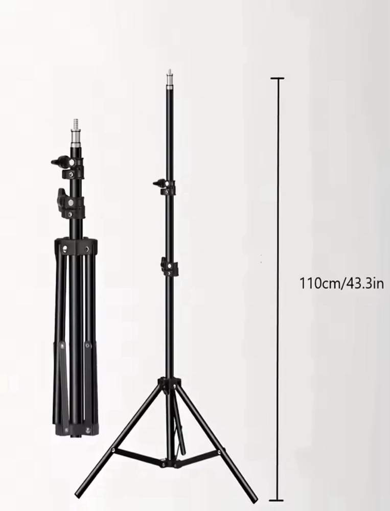 Adjustable Ring Light Stand with Phone Holder, Tripod, 110cm USB Powered