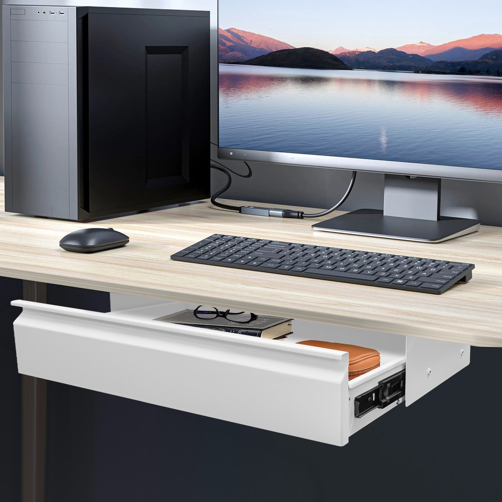 Space Saver Sliding Under Desk Storage Drawer Pull-out Drawer for Sit Stand Work