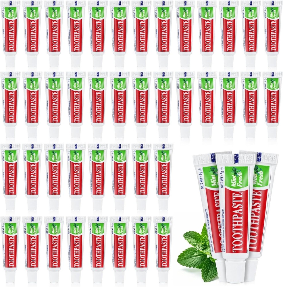 100 Tubes Travel Size Toothpaste in Bulk, Disposable Mini Mint Compact Small ...