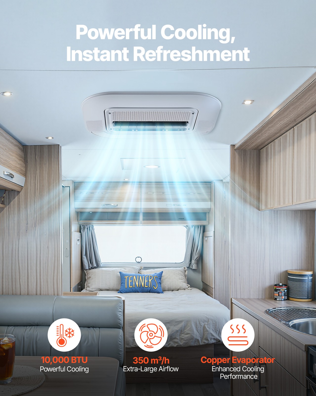 VEVOR Truck Air Conditioner RV Rooftop AC Unit 12V 10000 BTU for Truck RV Camper