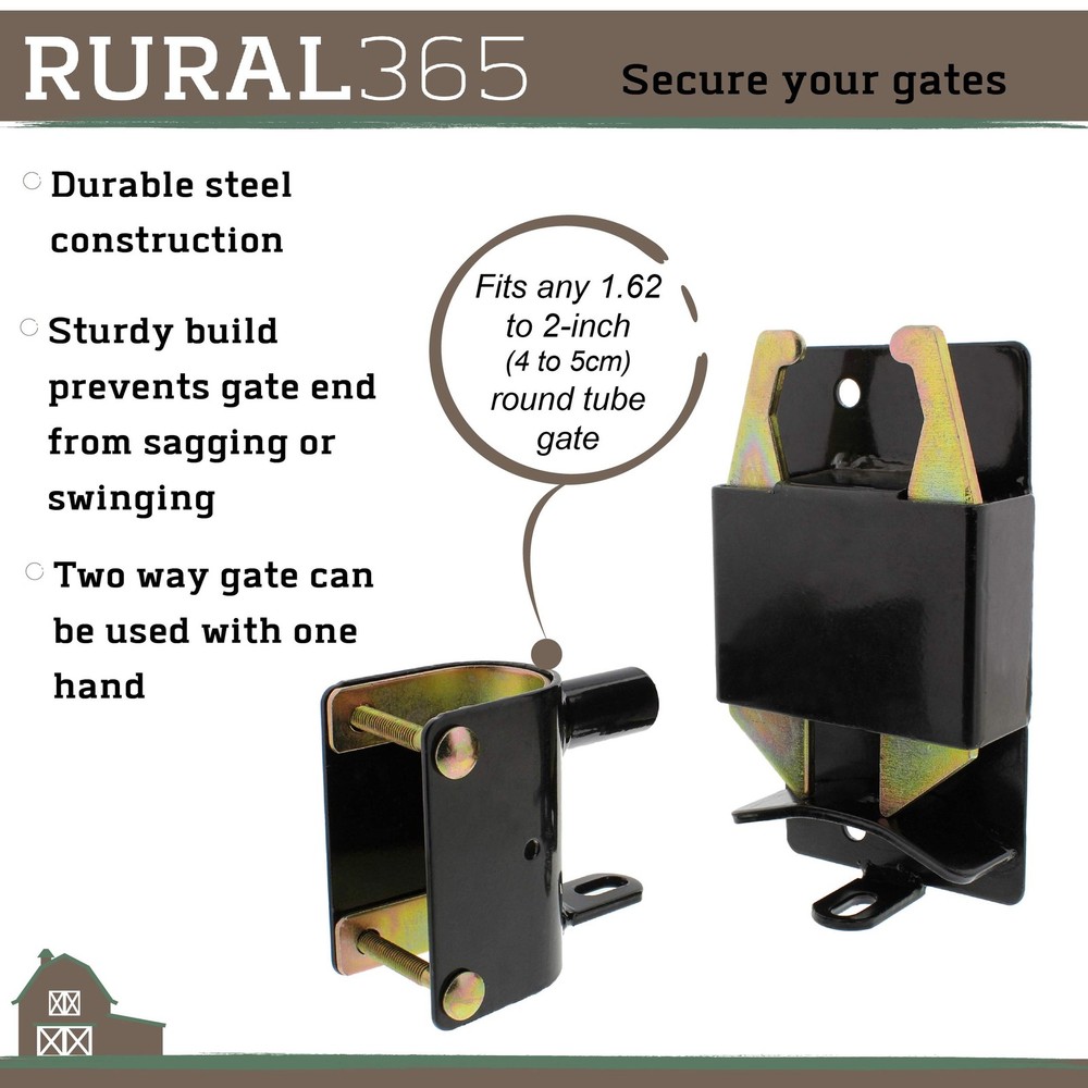 Rural365 Farm Gate Latch 2 Way - Black Two Latch...