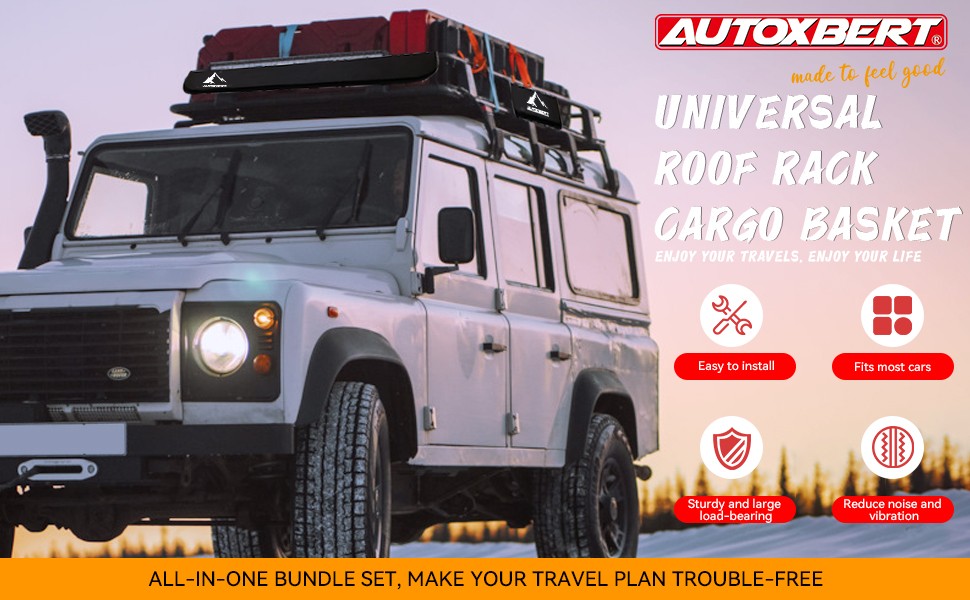 50" Roof Rack w/ Cross Bar Set Cargo Carrier Basket Car Rooftop Luggage Storage