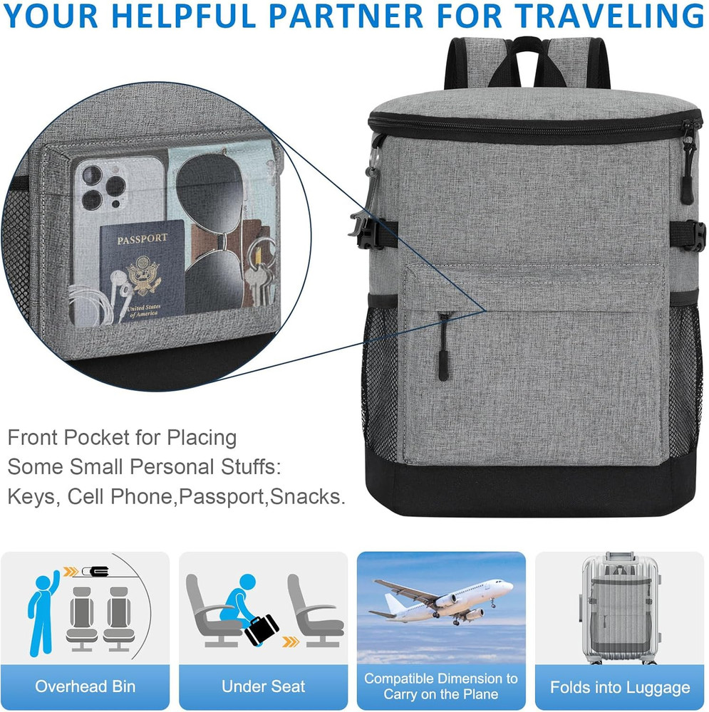 Cooler Backpack 33 Cans Backpack Coolers Insulated Leak Proof Soft Beach Cooler