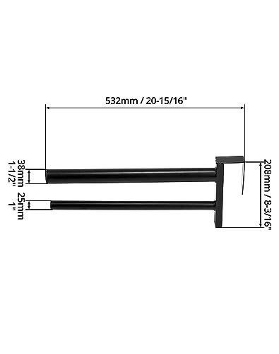 Removable Double Saddle Rack - PVC Coated, Adjustable, Durable, One Size - Black