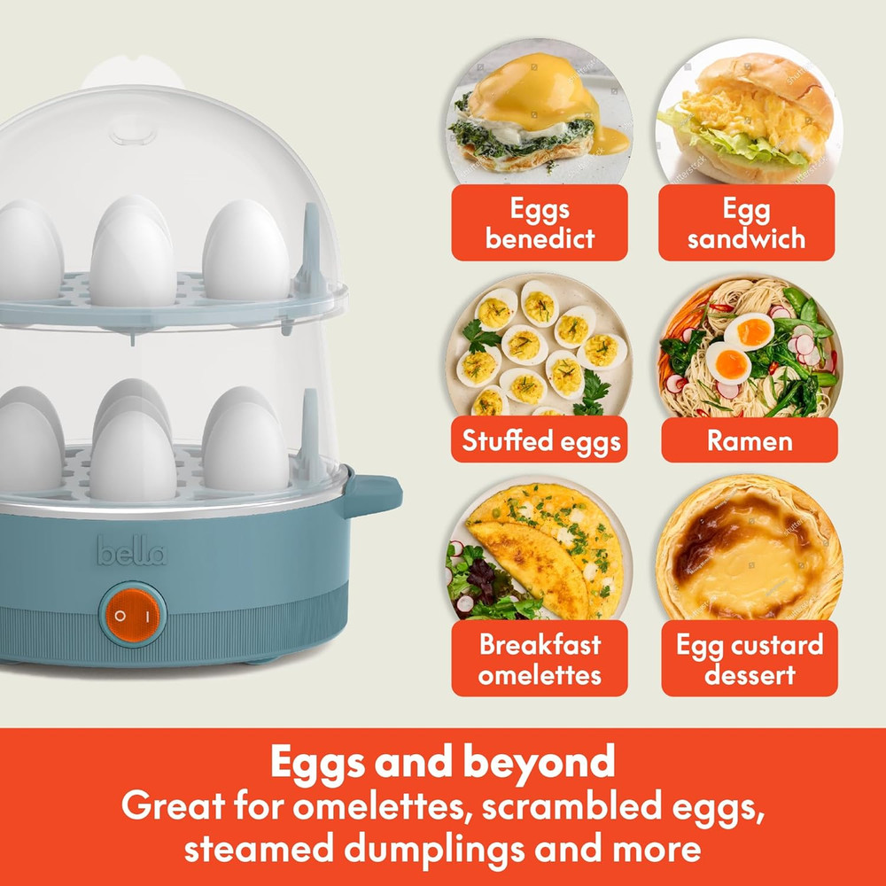 Electric Egg Cooker, 14 Eggs Capacity Tray, Double Stack, for Poached, Scrambled