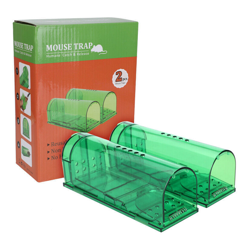 2 Pack Rat Trap Humane Mouse Traps Work Small Rodent Animal-Mice Catch Release
