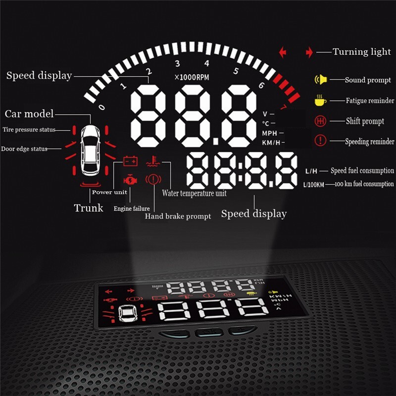 Electronic HUD Head Up Display Speedometer Projector For Toyota Highlander