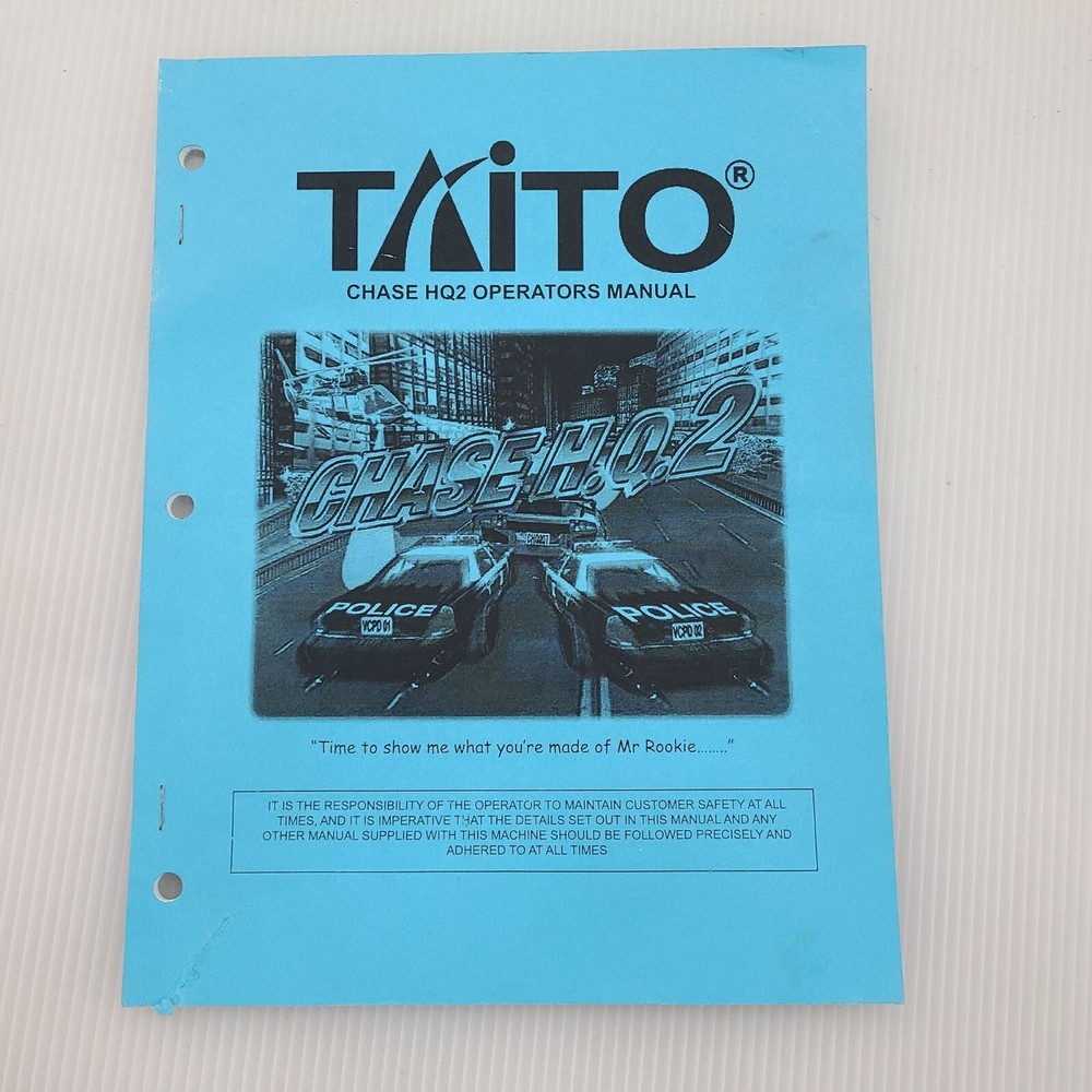Chase HQ 2 arcade owner's manual