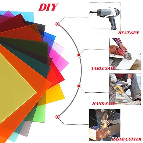 12 Pack Colored Translucent Acrylic Sheet 0.12 Inch Thick Acrylic Sheets for ...