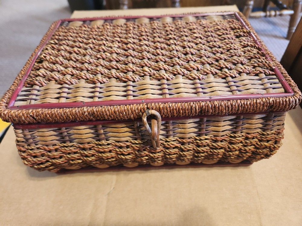 Vintage Wicker Sewing Basket
