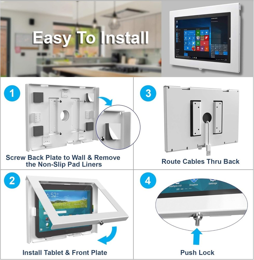 TABcare Locking Security Metal Case for Tablet (VESA & Wall Mount) - Black