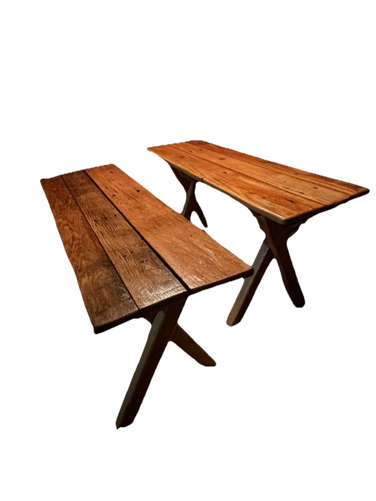 Hand Made Antique Oak Bench 37”x12”x18”