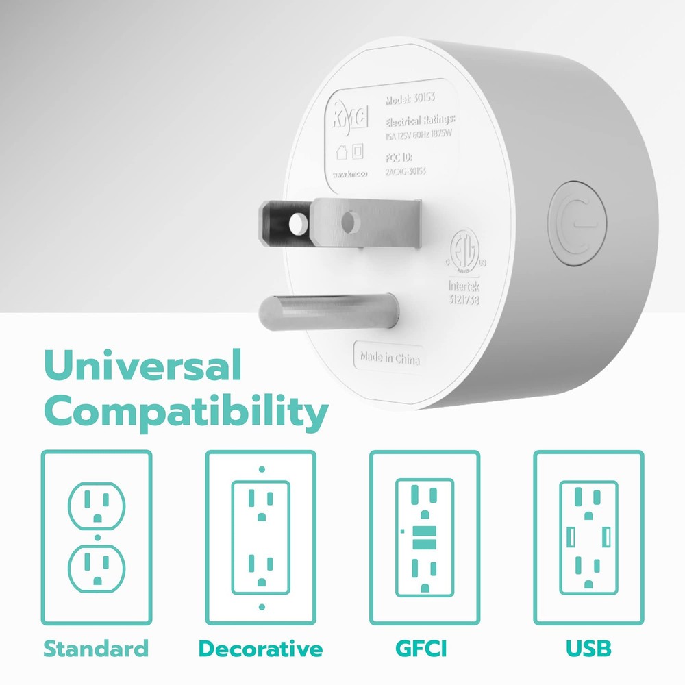 KMC Smart Plug Mini 4-Pack, Wi-Fi Outlets for Home, 4 PACK, 4 PACK