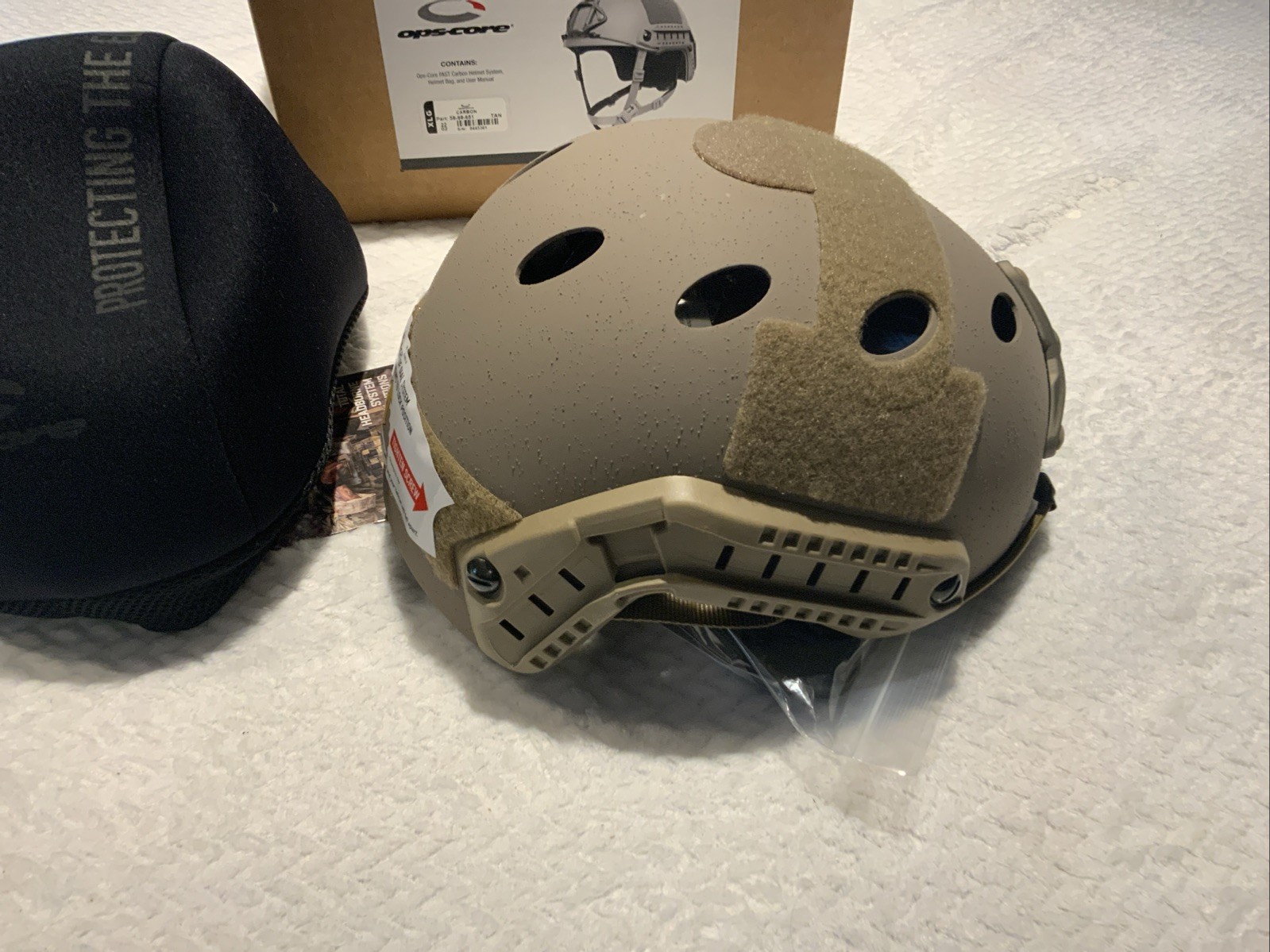 OPS-CORE FAST SF CARBON HELMET SYSTEM XLarge Tan Vented Lux Liner With OCC Dial