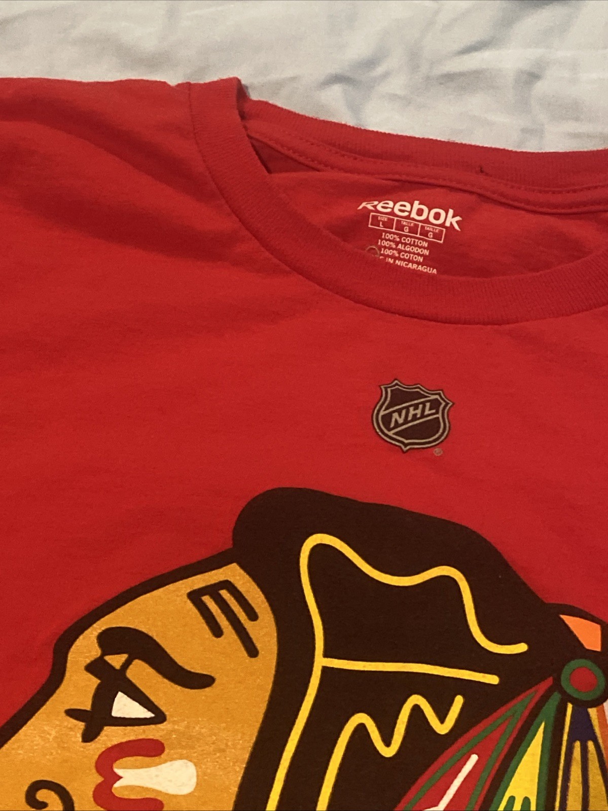 Patrick Kane #88 Chicago Blackhawks Reebok Men’s Large T Shirt Red NHL