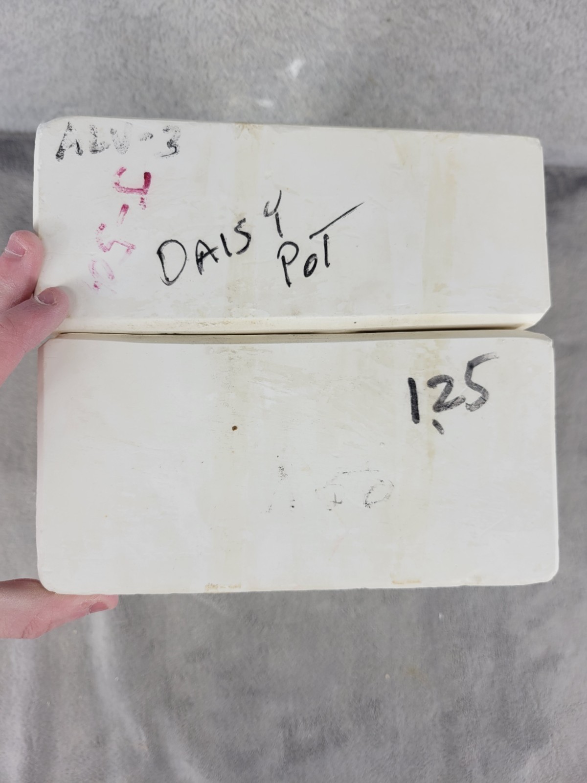 Vintage Ceramic Slip Casting Mold Of Daisy Flower Pot