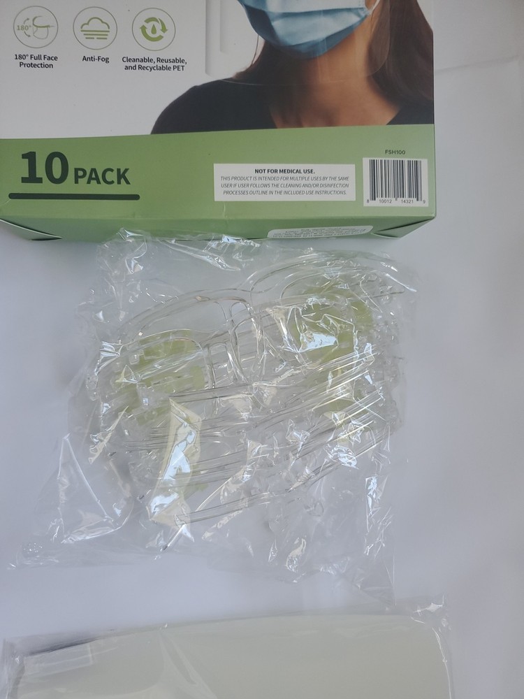 Anti Fog Face Face Shild 10 Pack