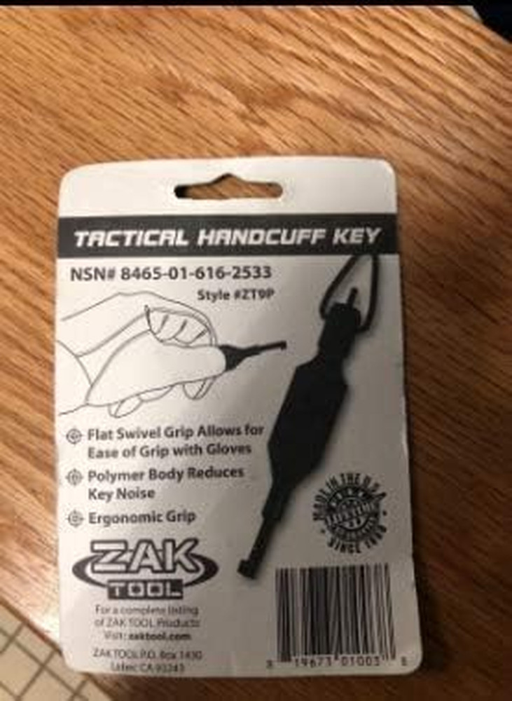 Tool ZT-9P Flat Knurled Swivel Key, Black