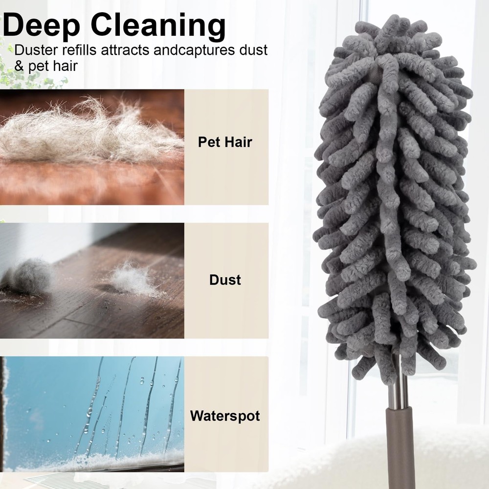 Microfiber Feather Duster for Cleaning,Sheneyron Washable Dusters,with 2pcs R...