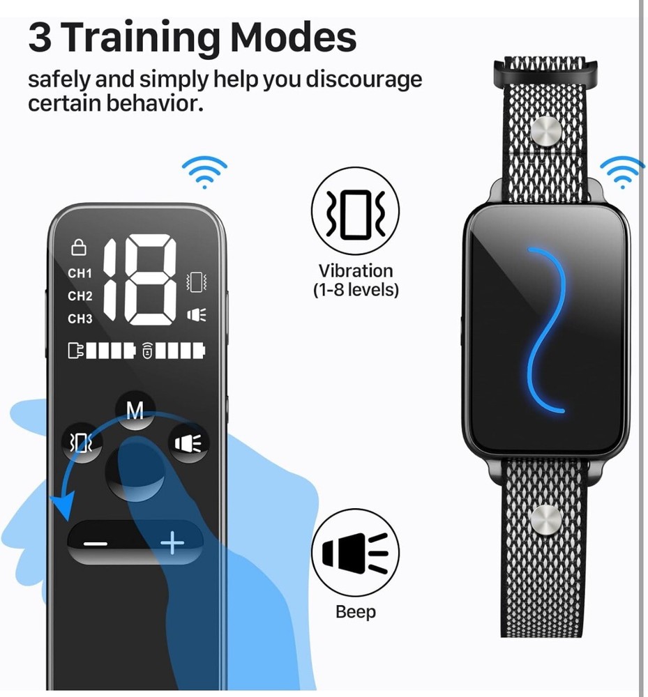 Dog Training Collar, Rechargeable Shock Collar for Vibration, Electric Read***