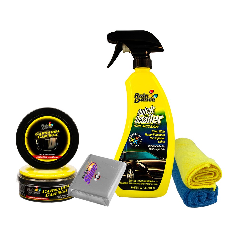 Complete Car Clay Bar Kit for Auto Detailing, Includes Rain Dance Paste Wax
