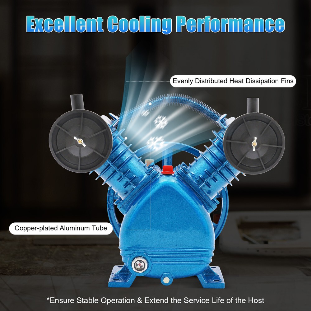 3 HP Replacement Air Compressor Pump Single Stage V-Style Twin Cylinder 2 Piston