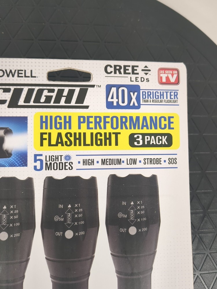 Bell + Howell TacLight High Performance Flashlight 3 Pack - As Seen On TV