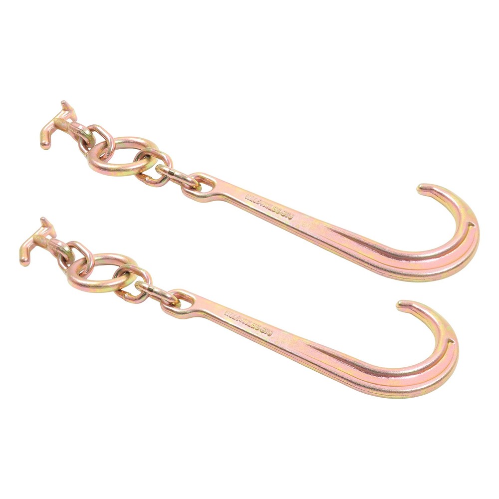 2 Pack 15" J Hooks with TJ Hook G70 5400Lbs WLL Roll Back Clevis