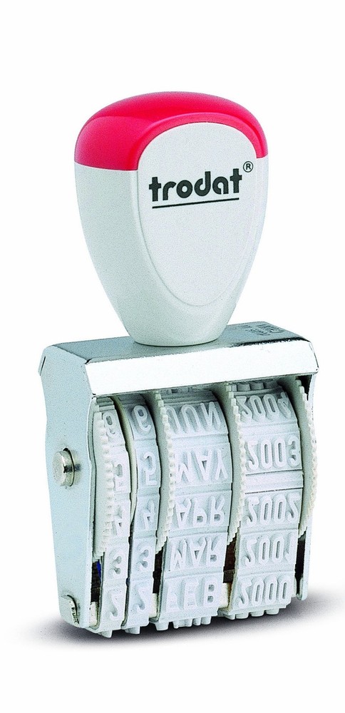Trodat Large Rectangular Date Stamp, 3/16" x 1 3/16", MMM DD x 1