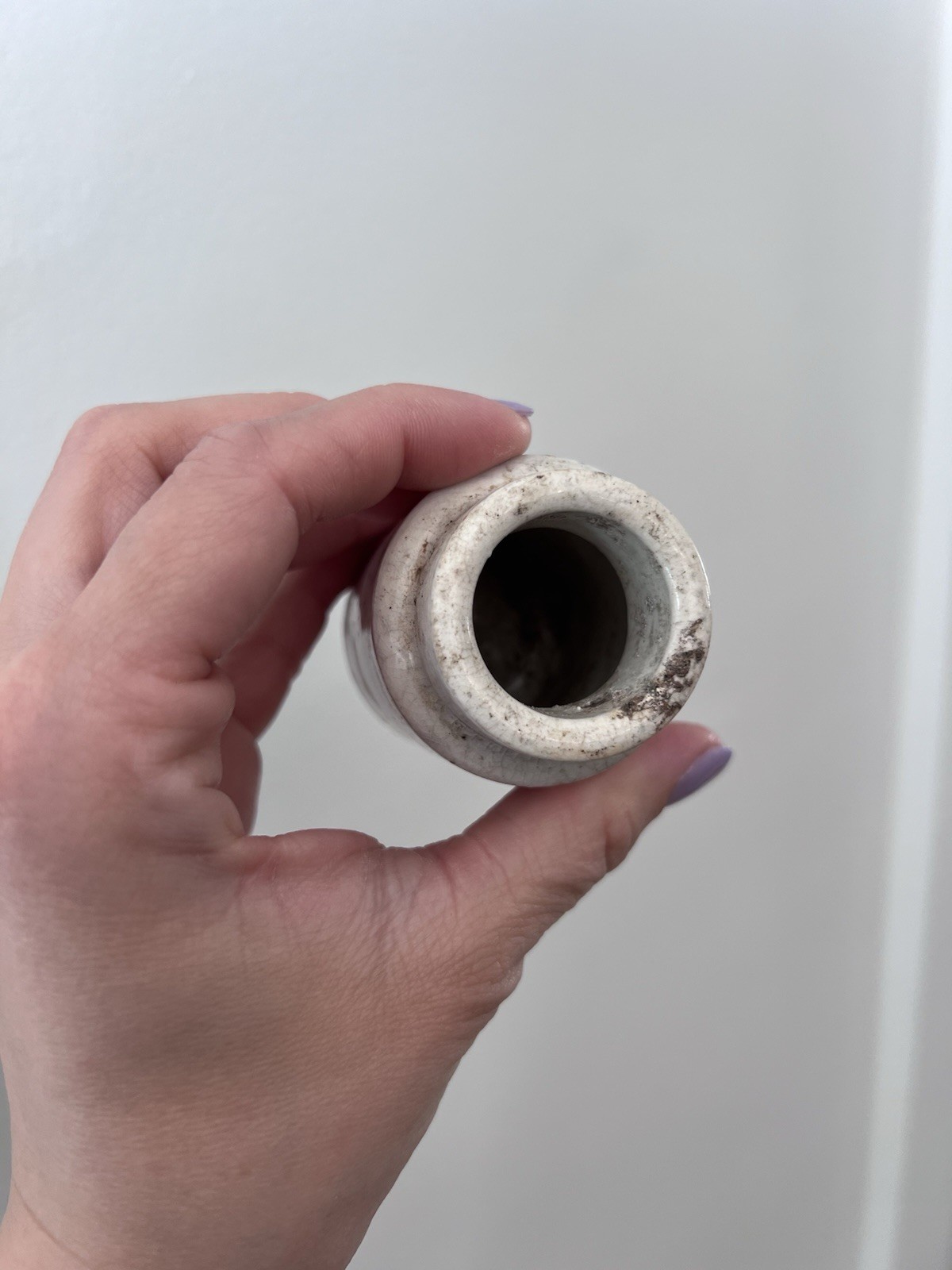 Antique English Ironstone Ink Jar