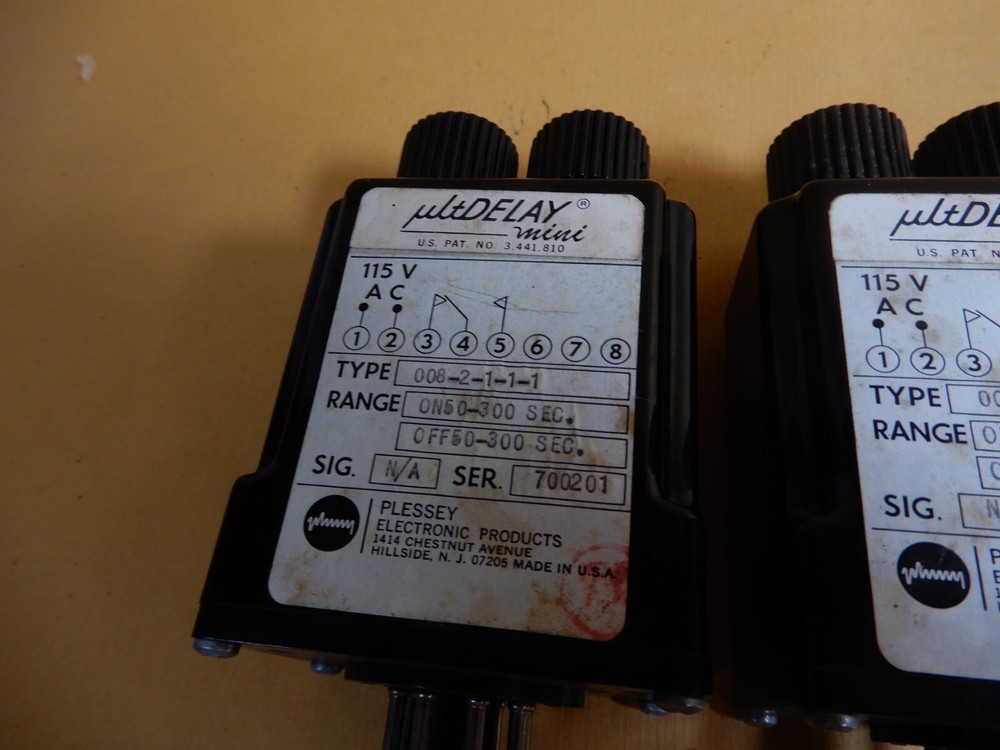 Plessey SPDT Octal Base On-Off Time Delay Relays Various Timing Options (3) Used