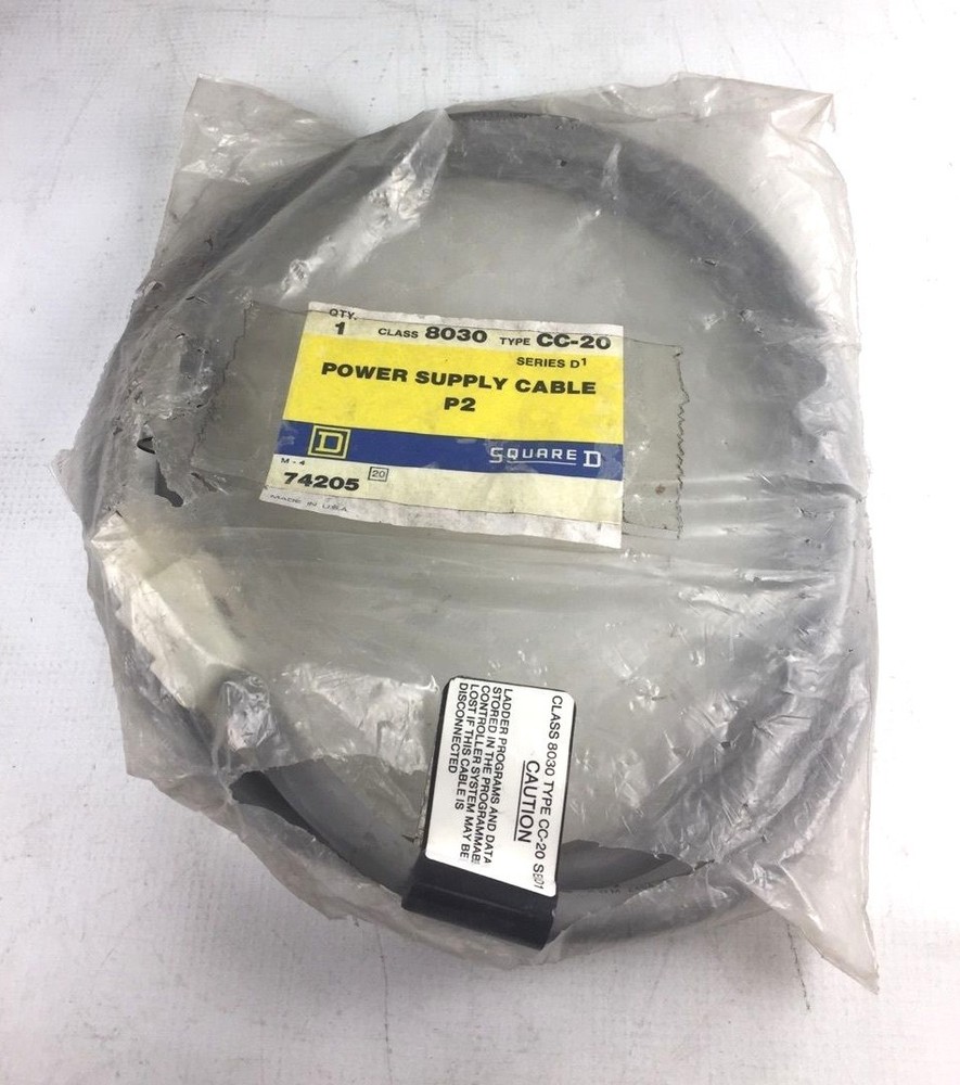 Square D P2 Power Supply Cable, Type CC-20, Class 8030, 74205 NEW