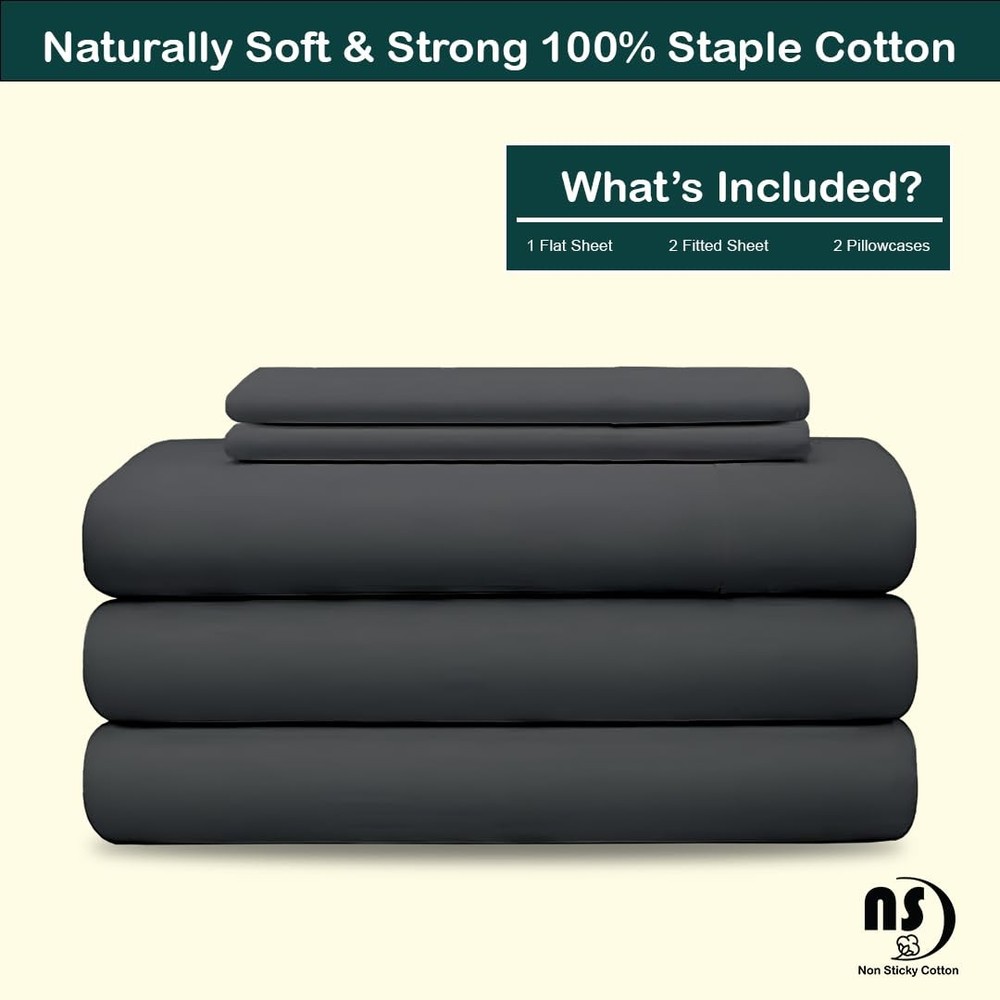 Adjustable Split King Set for Sleep Number Beds, Premium 100% Long Staple Cot...