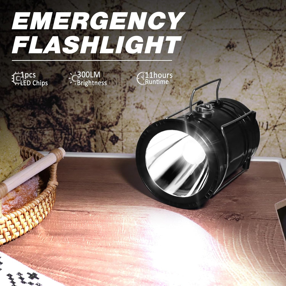4-Pack Solar Camping Lantern, Collapsible LED Solar USB Rechargeable Lant