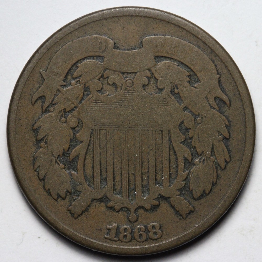 1868 Two Cent Piece VG E353 IJCM