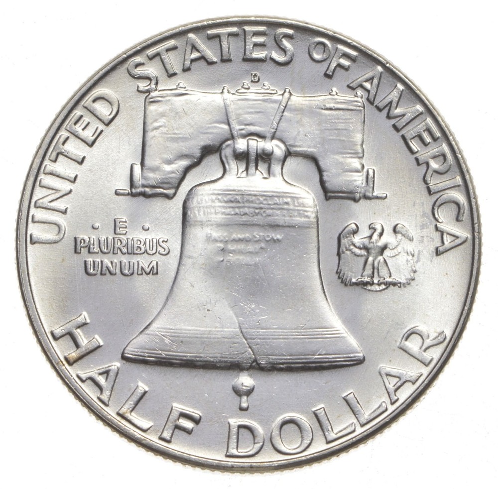 Choice Unc 1963-D Franklin Half Dollar Gem BU From Original Roll