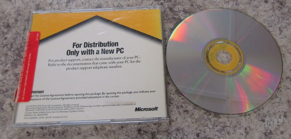 Microsoft Home 1993/94 PC Software CREATIVE WRITER