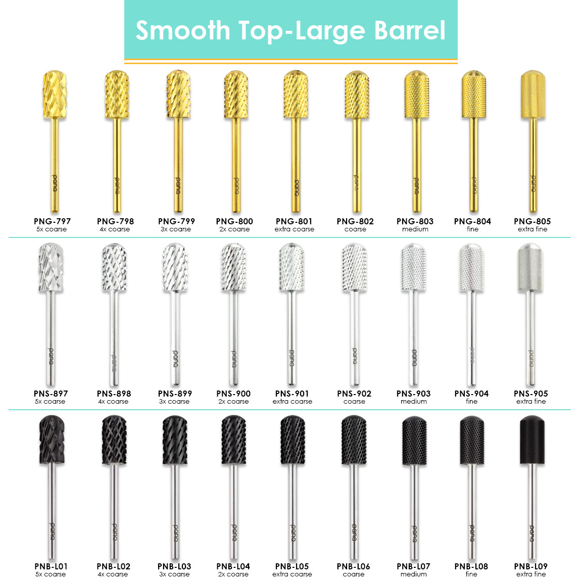 PANA 3/32" Shank Size - Small or Large Barrel Smooth Round Top Nail Carbide Bit