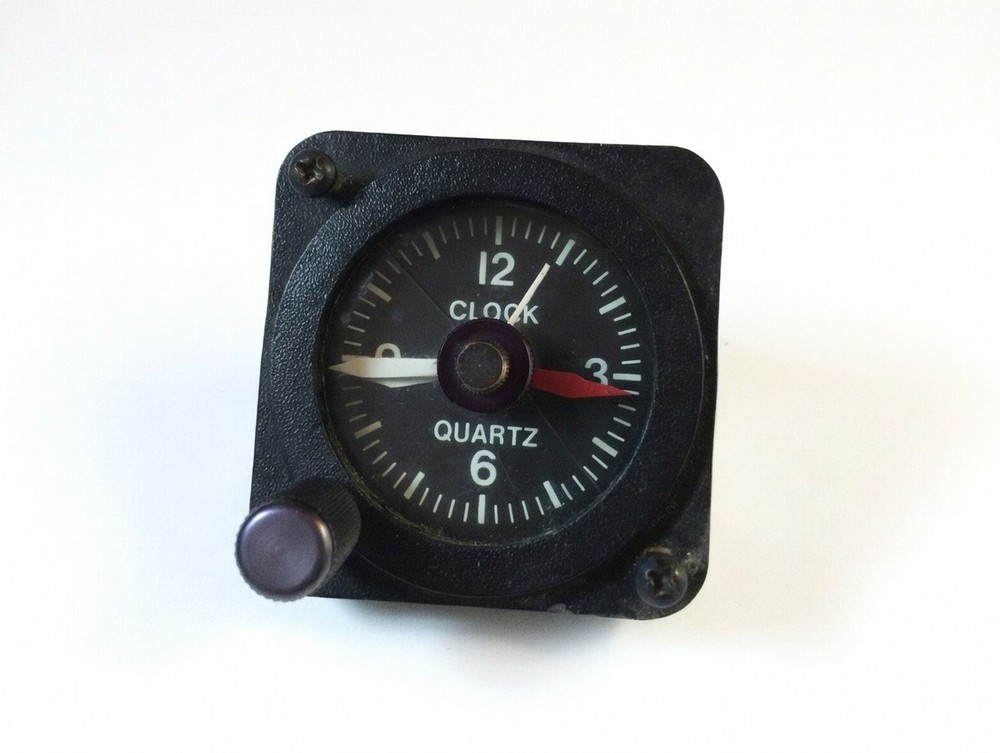 Vintage Aircraft Quartz Clock/Chronometer 2 1/4" Panel Mount 12VDC *OPS Tested