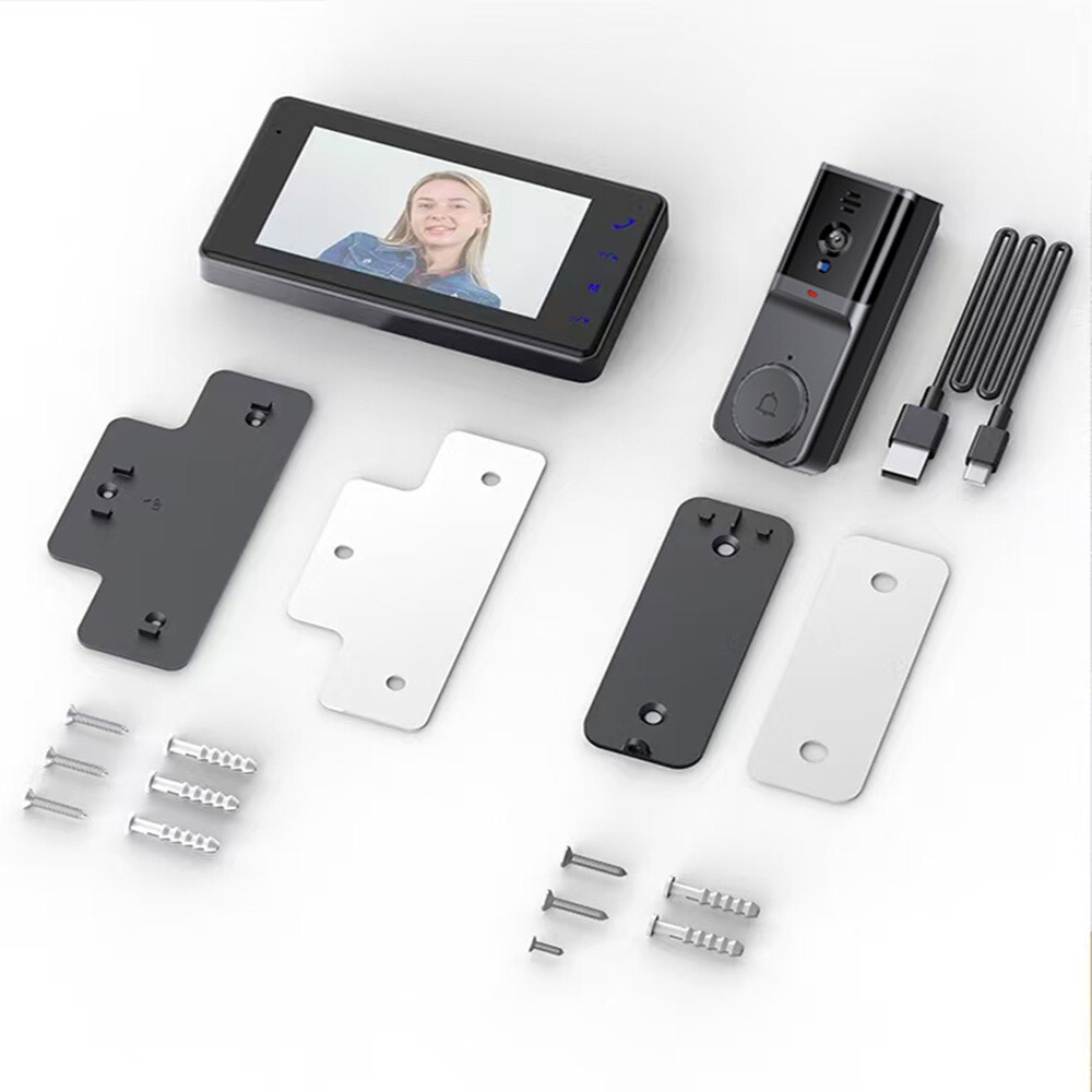 NEW 4.3 Inch Wireless Video Doorbell With Duplex Intercom And Touch Screen