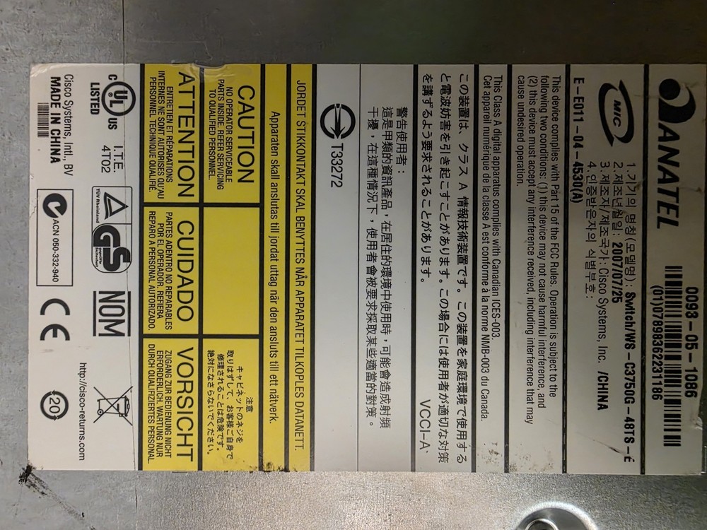Cisco Catalyst 3750G-48TS-E 48-Port Gigabit Managed Switch w/ Stack Ports 🔌