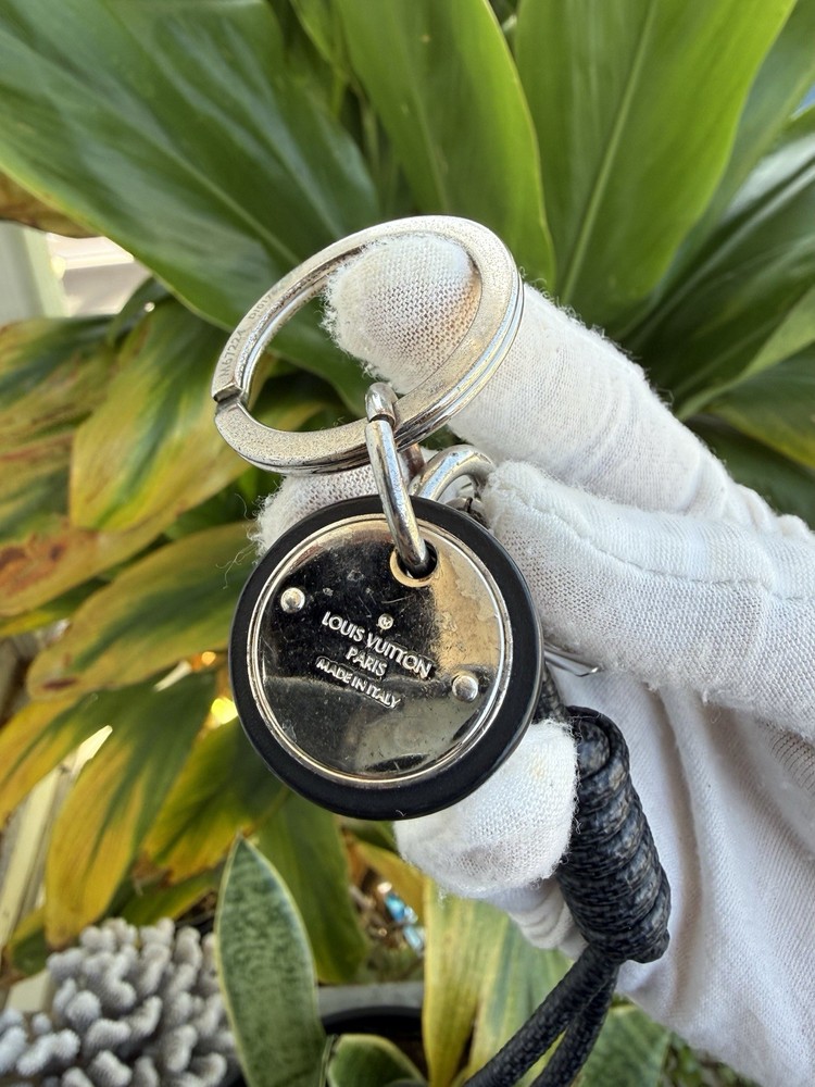 Louis Vuitton Graphite Rope Bag Charm & Key Holder Authentic with Box & Dust Bag