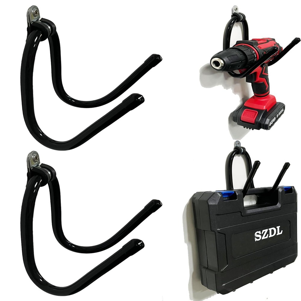 2 Pack Heavy Duty Garage Tools Wall Hooks Wall Mount Power Tools Rack Holder