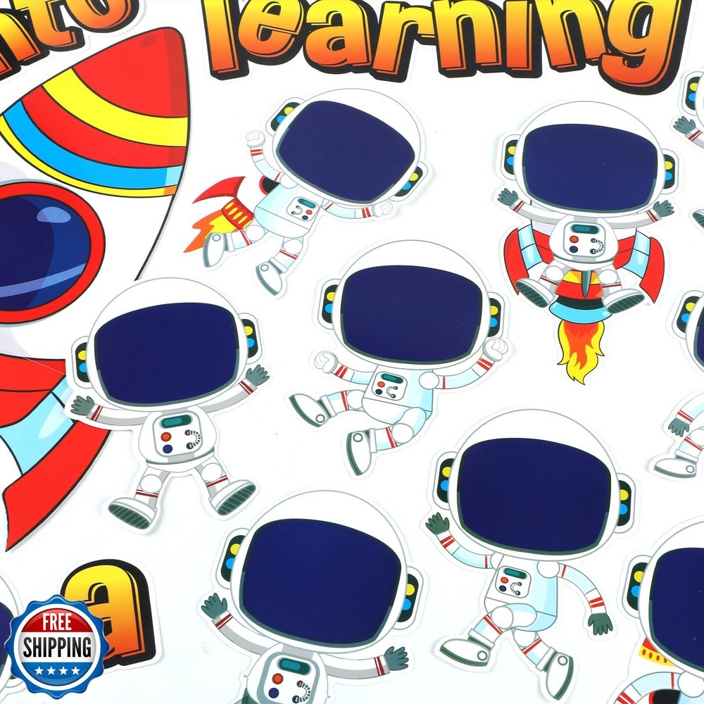 Outer Space Bulletin Board Classroom Decorations Set Galaxy Planet Spacecraft