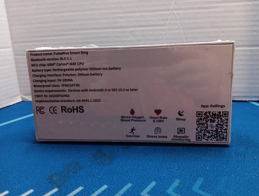 PULSERIVE Activity Tracker Smart Ring with Charging Cable and Dock for Finger