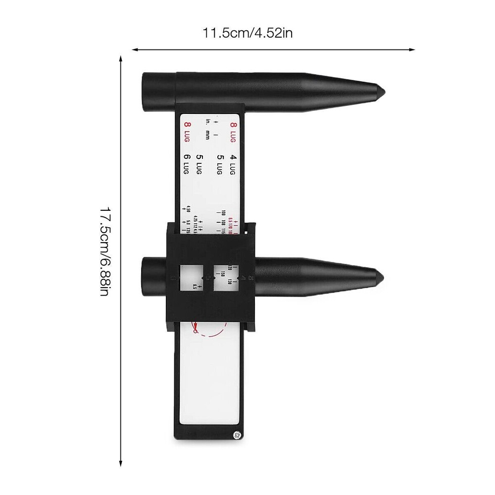 Wheel Bolt Pattern Gauge Tool 4 5 6 8 Lug Pattern Quick Measure Slide Hand Held